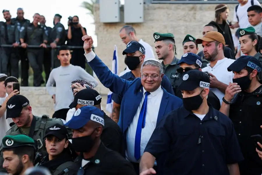 Il ministro della Sicurezza nazionale israeliano Itamar Ben-Gvir il 14 maggio scorso durante la tradizionale marcia per il Giorno di Gerusalemme nella Città Vecchia