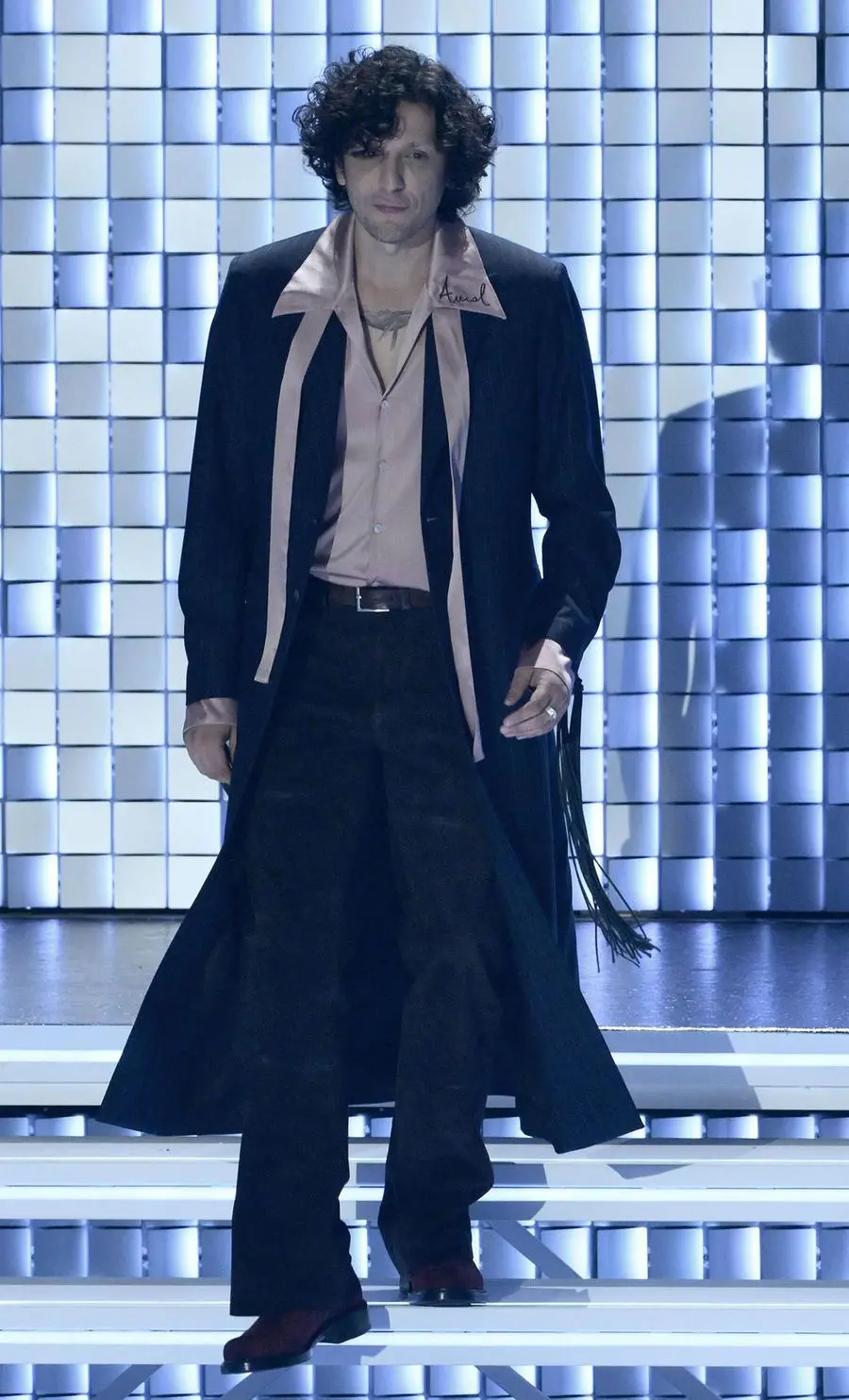 Italian singer Ermal Meta performs on stage at the Ariston theatre during the 76th Sanremo Italian Song Festival, Sanremo, Italy, 24 February 2026. The Music Festival runs from 24 to 28 February 2026. ANSA/ETTORE FERRARI