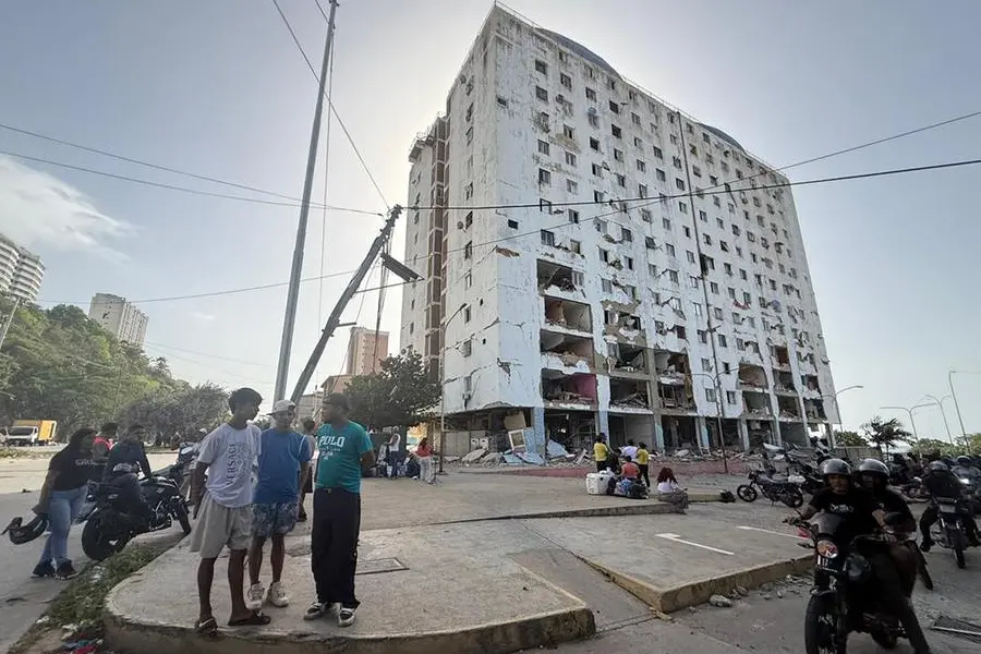 One of the buildings devastated by the earthquake in La Guaira