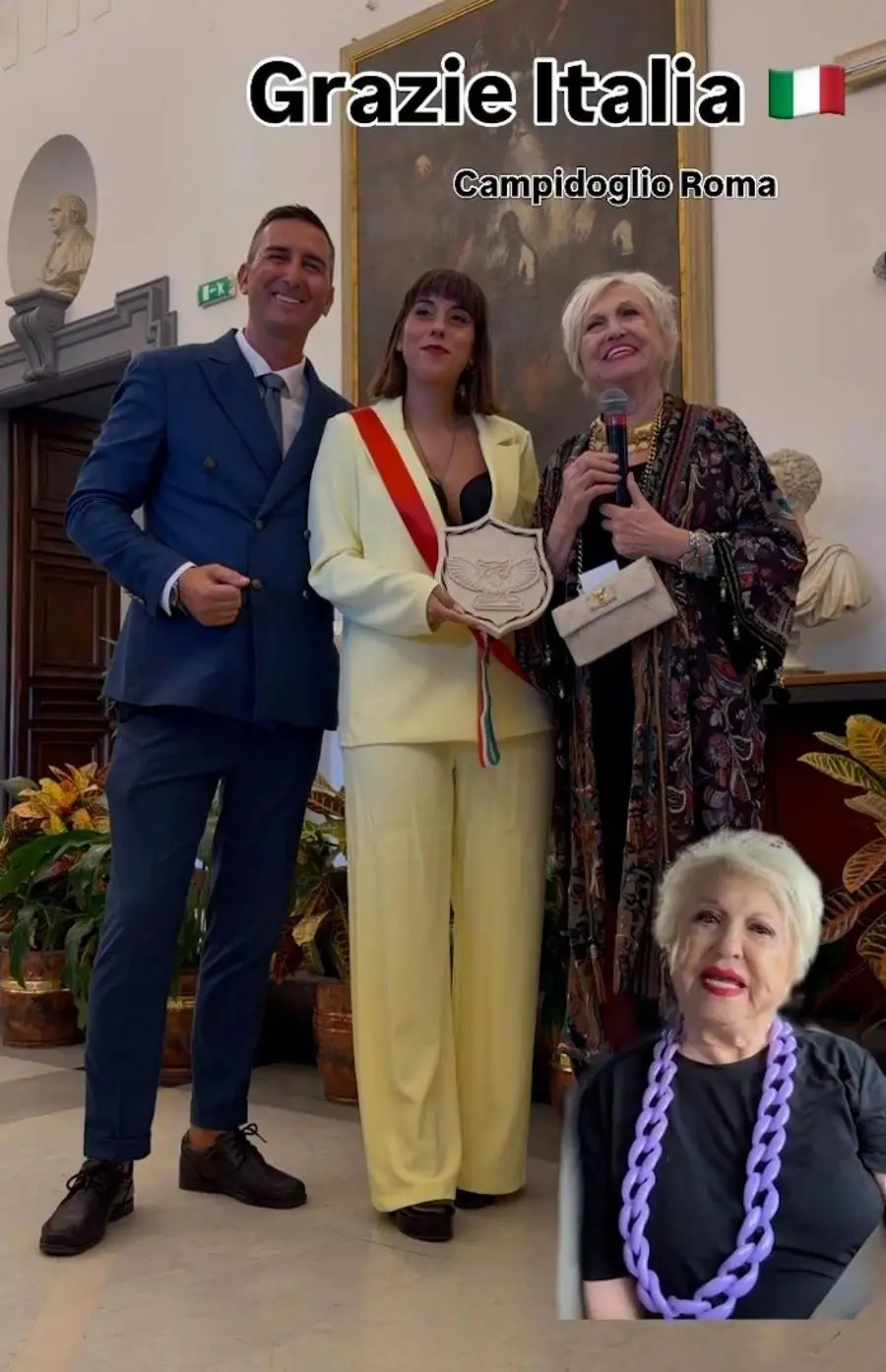 Il post pubblicato sui social da Wanna Marchi con cui ringrazia del Premio ricevuto