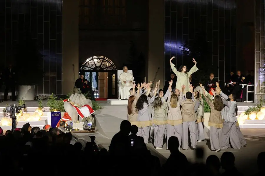 L\\'incontro di papa Leone con i giovani libanesi a Beirut , REUTERS