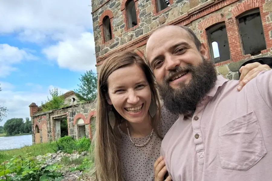 Kateryna Nimak e suo marito Stanislav Nimak, durante una vacanza.