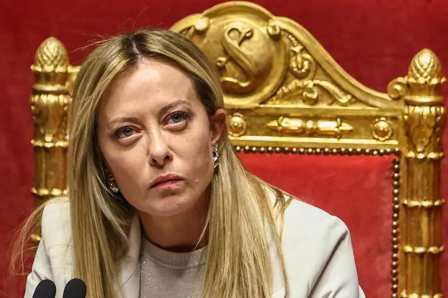 La premier Giorgia Meloni in Senato oggi 11 marzo. , REUTERS