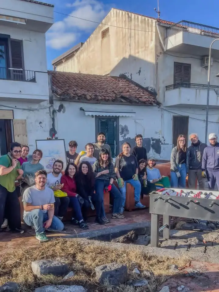 Volunteers at work in the affected areas in Sicily.