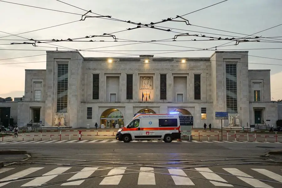 The outside of the Niguarda hospital in Milan where some of the injured from the Crans-Montana explosion are hospitalized, including Manfredi