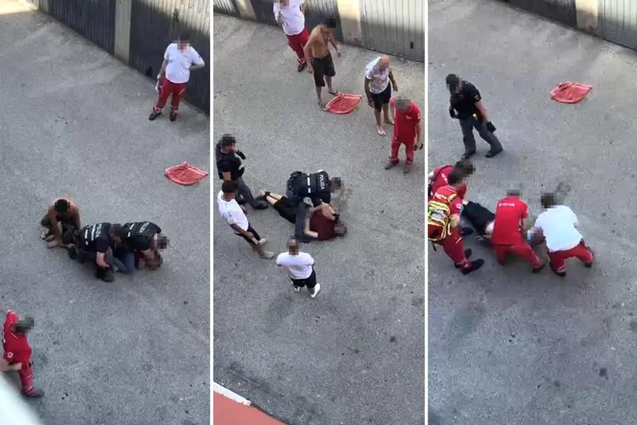 The intervention of policemen and health workers on Abderrahim Fakir, immobilized by officers in Bologna on 19 July 2026. The 43-year-old of Moroccan origin died during the police intervention.