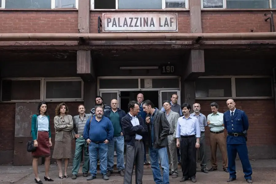 Una foto di scena di \\'Palazzina Laf\\', di e con Michele Riondino, Roma. , ANSA