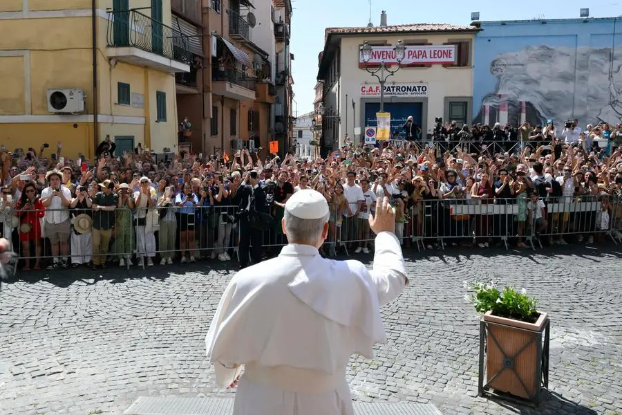 Pope Leo XIV visits the cathedral of San Pancrazio in Albano Laziale.