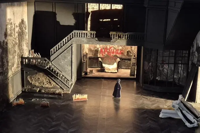 Il modellino per la scenografia della I scena del III Atto