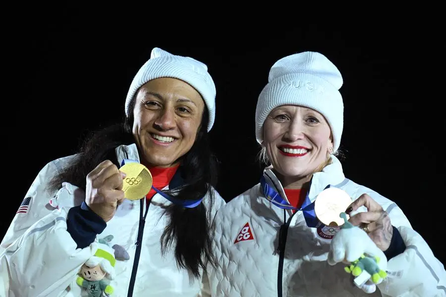 Milano Cortina 2026 Le mamme statunitensi Elana Meyers Taylor, oro, e Kaillie Armbruster Humphries, bronzo, , REUTERS