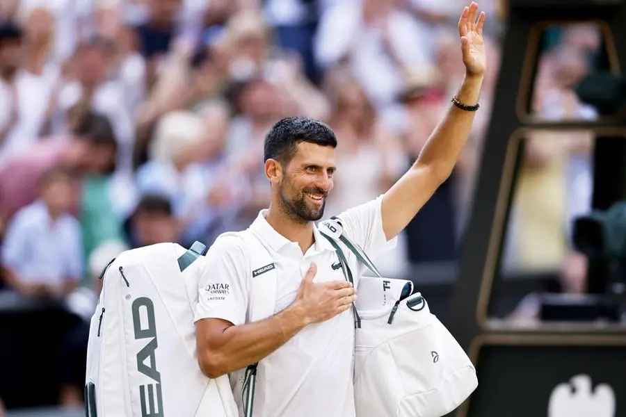 Novak Djokovic, 39 anni, al termine di un match.