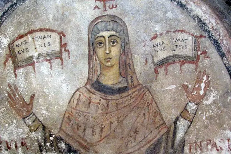 Affresco di Cerula, V - VI sec. d.C.. Catacombe di San Gennaro di Napoli