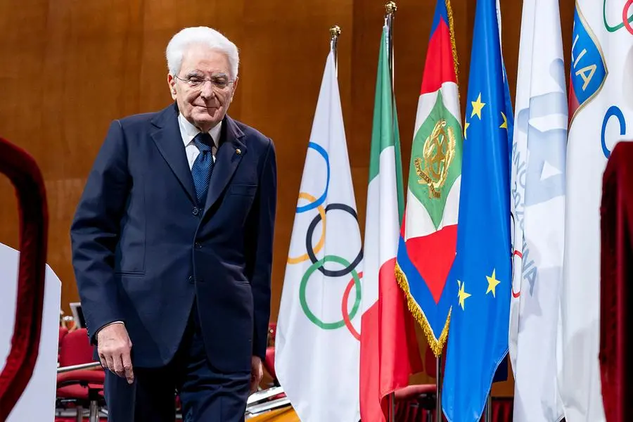 Il Presidente della Repubblica Sergio Mattarella al Teatro alla Scala dichiara aperta la 145ma sessionedel Comitato Olimpico Internazionale , ANSA
