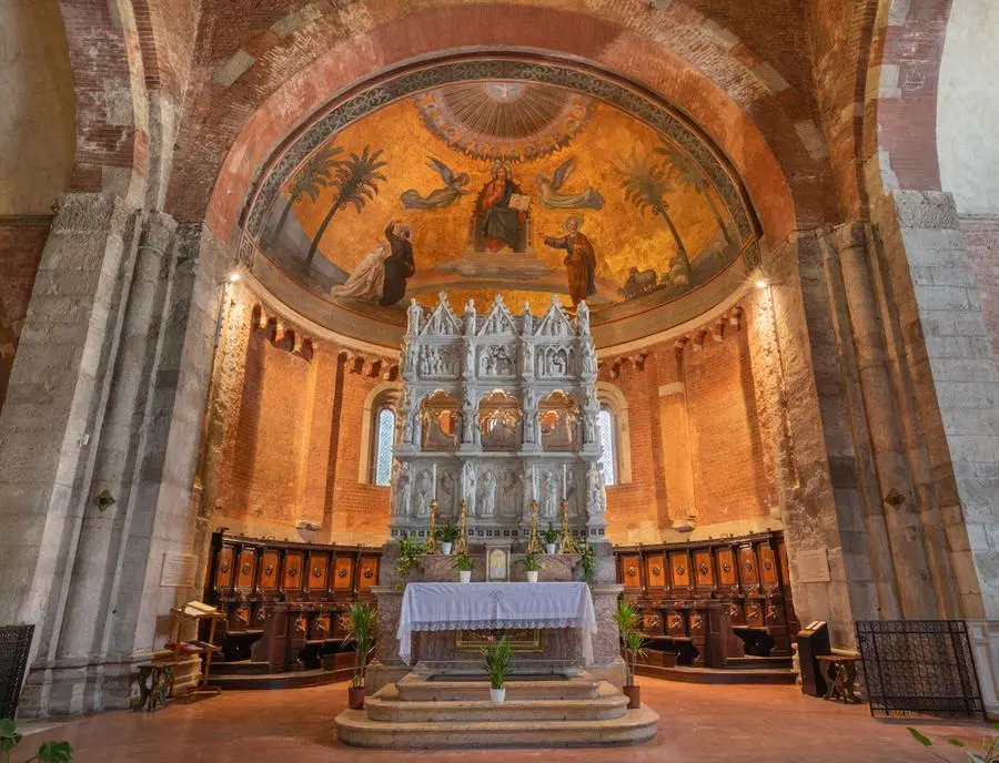 The tomb of Sant'Agostino in the basilica of San Pietro in ciel d'oro in Pavia.