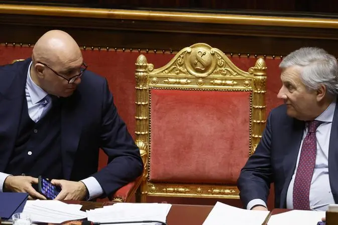 I ministri Antonio Tajani e Guido Crosetto al Senato il 5 marzo. , ANSA