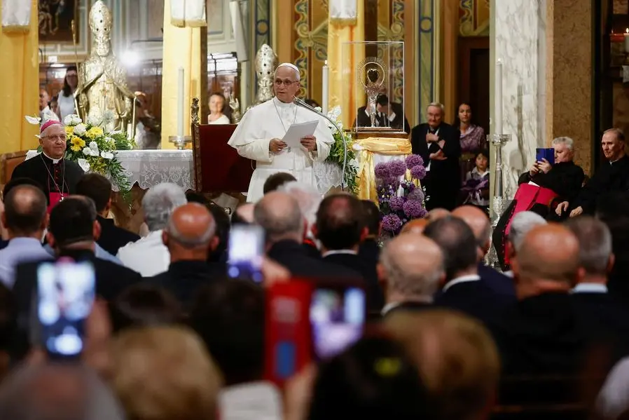 Pope Leo in the Basilica dedicated to Santa Francesca Cabrini in Sant'Angelo Lodigiano (Lodi)