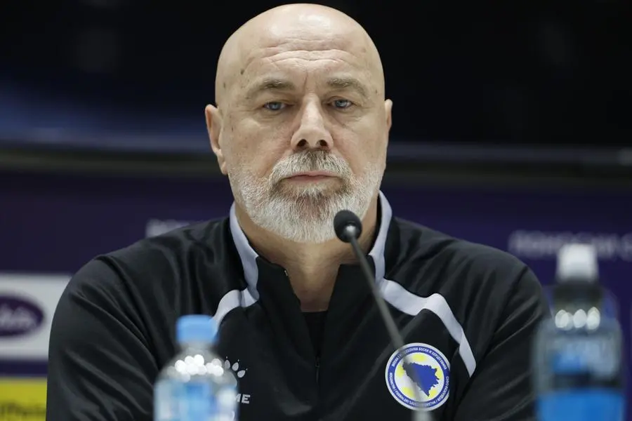 epa12860281 Bosnia's head coach Sergej Barbarez attends a press conference in Sarajevo, Bosnia and Herzegovina, 30 March 2026. Bosnia and Herzegovina will face Italy in their FIFA World Cup 2026 European playoff soccer match on 31 March 2026. EPA/AMER KAJMOVIC BOSNIA AND HERZEGOVINA OUT