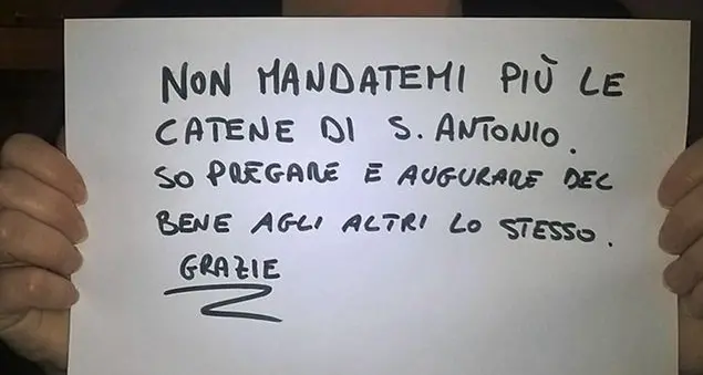 Come comportarsi con le catene di sant’Antonio