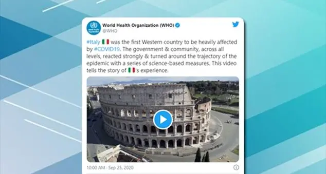 Il video dell'OMS che elogia l'Italia