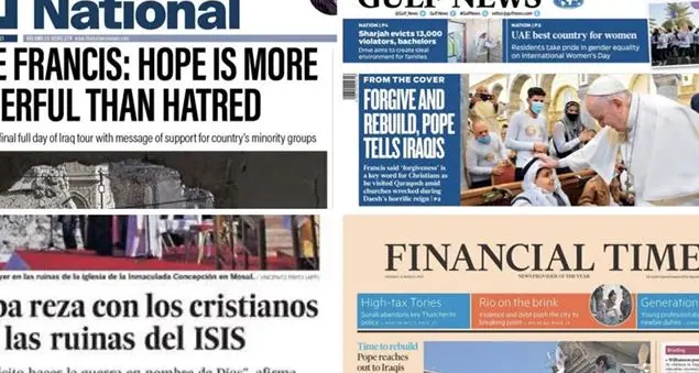 Francesco in Iraq, notizia da prima pagina
