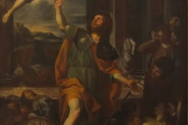 Alessandro Mattia da Farnese, San Rocco guarisce gli appestati, XVII secolo. Il santo, tradizionalmente invocato contro la peste, \\u00E8 raffigurato mentre assiste e guarisce gli ammalati