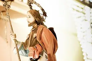 La statua di San Rocco custodita nel Santuario di Torrepaduli, nel Salento, dove il Santo è particolarmente venerato e celebrato ogni anno con solenni festeggiamenti in suo onore