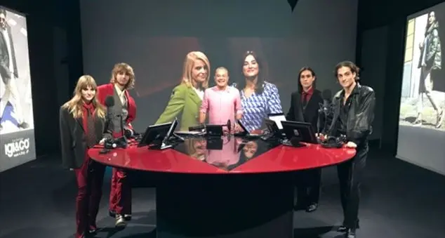 Damiano David con i Måneskin in radiovisione su RTL 102.5