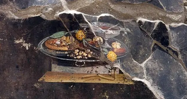 L'antenata della pizza su un muro di Pompei
