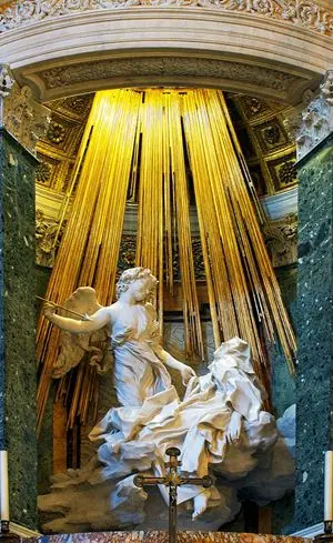 Gian Lorenzo Bernini, Estasi di santa Teresa d’Avila (1647-1652). Scultura in marmo nella cappella Cornaro della chiesa di Santa Maria della Vittoria, a Roma