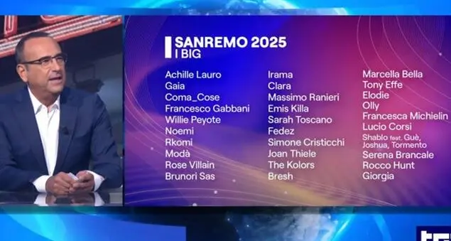 Ecco i 30 big che saranno a Sanremo