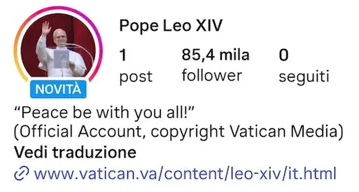 Anche Leone XIV sarà un Papa social, confermata la presenza su X e Instagram