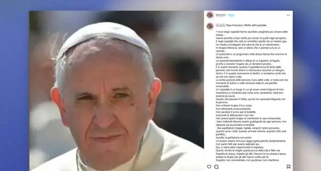 La riflessione del Papa che circola sul web è una bufala