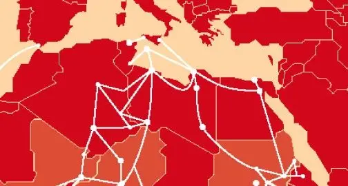 I pescecani della tratta nuotano al largo