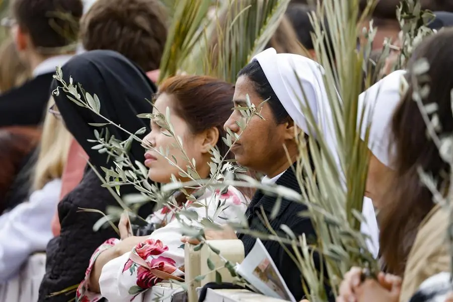 Fedeli in piazza San Pietro durante la Domenica delle Palme del 2025 , ANSA