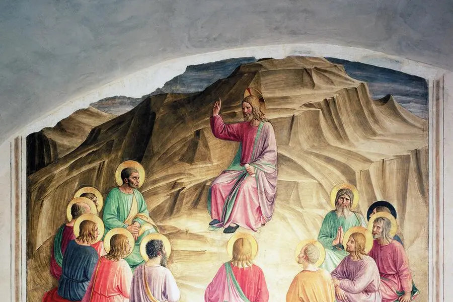 BAT94738 The Sermon on the Mount, 1442 (fresco) by Angelico, Fra (Guido di Pietro/Giovanni da Fiesole) (c.1387-1455); Museo di San Marco, Florence, Italy; (add.info.: by Fra Angelico); \\u00A9 Nicol\\u00F2 Orsi Battaglini. All rights reserved 2026. , Bridgeman Images