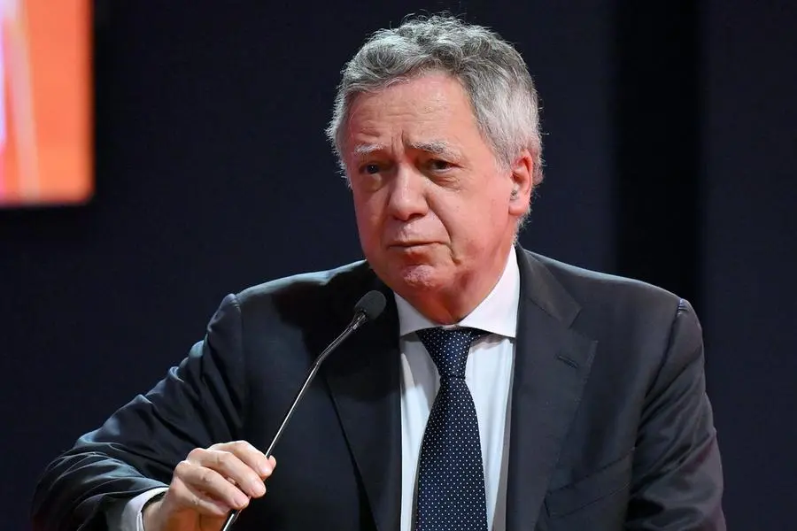 Nando Dalla Chiesa durante la cerimonia per il 25esimo anniversario del Gruppo operativo mobile della Polizia penitenziaria (Gom) nella scuola di formazione dell'amministrazione penitenziaria ''Giovanni Falcone'', Roma, 20 febbraio 2024. ANSA/ETTORE FERRARI