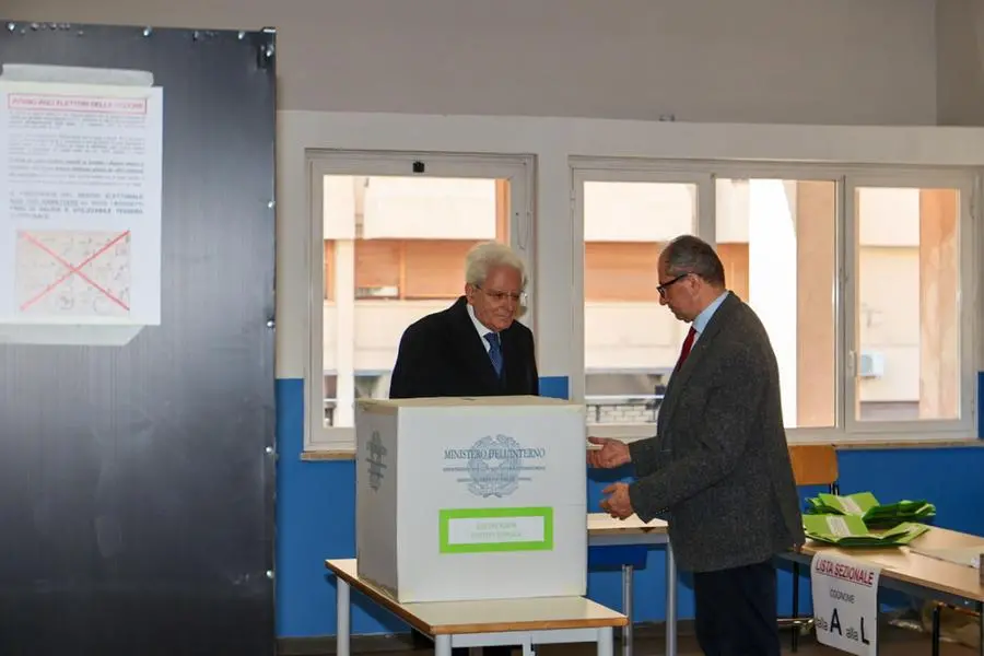Il presidentde della repubblica Sergio Mattarella presidente della Repubblica vota a Palermo per il referendum giustizia, 22 marzo 2026. ANSA/IGOR PETYX
