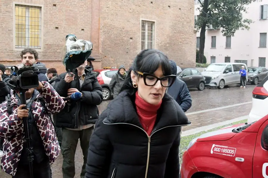 Angela Taccia, difensore di Sempio, all'esterno del tribunale di Pavia per l'incidente probatorio nell'inchiesta su Andrea Sempio, Pavia (Garlasco), 18 dicembre 2025. ANSA/ PAVIA PRESS/PAOLO TORRES