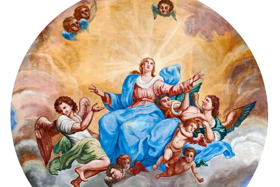 3EAYCGM Assunzione della Vergine - affresco - Giacomo Gandi - XIX secolo - Gandizzano (Bs) santuario della Beata Vergine , Alamy Stock Photo
