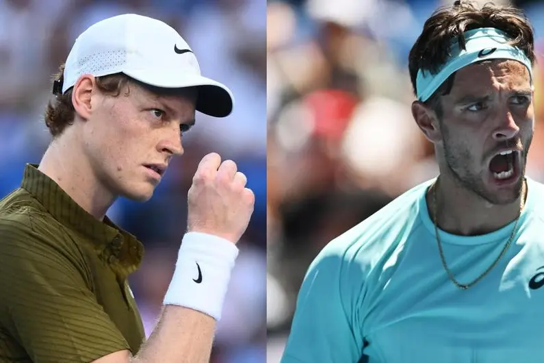Jannik Sinner e Matteo Musetti, fotomontaggio su immagini Ansa