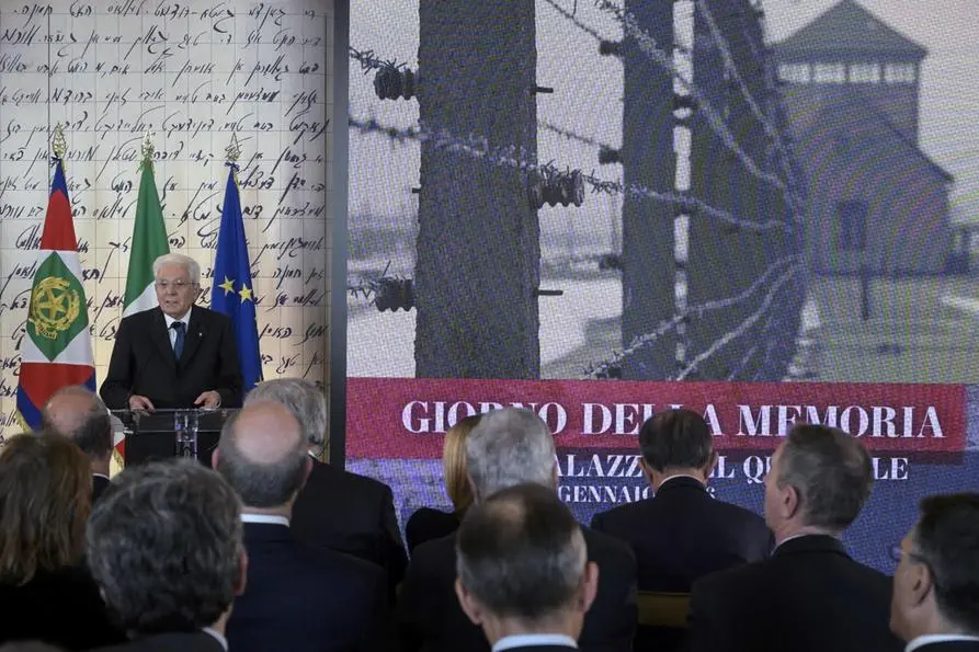 The President of the Republic, Sergio Mattarella, during the celebration of Remembrance Day at the Quirinale