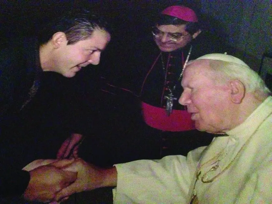 Con Giovanni Paolo II.