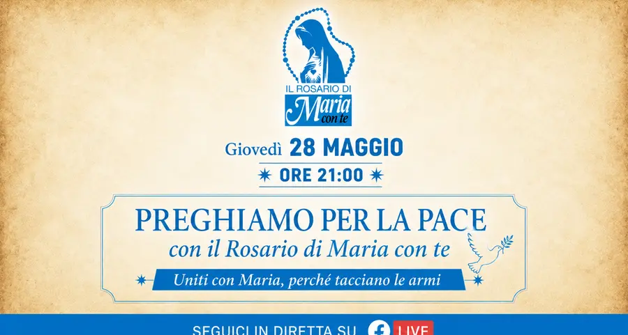 Domani sera, in diretta, un Rosario per la pace: uniamoci in preghiera con Maria