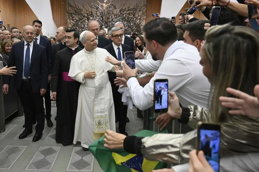 The Pope greets some faithful in a general audience