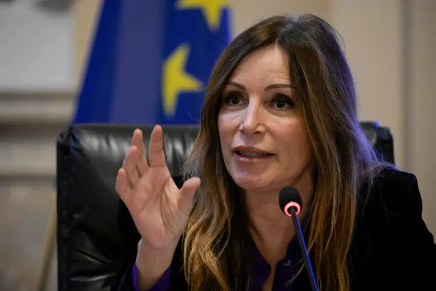 The undersecretary of the Ministry of Culture, Lucia Borgonzoni, during the presentation of the public notice 'Cultura grows', Rome, 20 November 2025. ANSA/RICCARDO ANTIMIANl