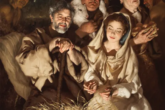 Giovanni Gasparro, Quel che vide Nostro Signore al primo sguardo (un'adorazione dal punto di vista del Bambino), Olio su lino belga, 80×100 cm