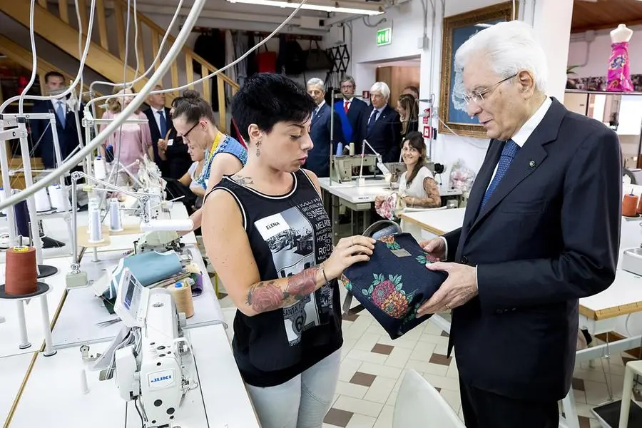 Il presidente della Repubblica Sergio Mattarella durante la visita a San Patrignano, in occasione dei 40 anni della comunità il 26 giugno 2018