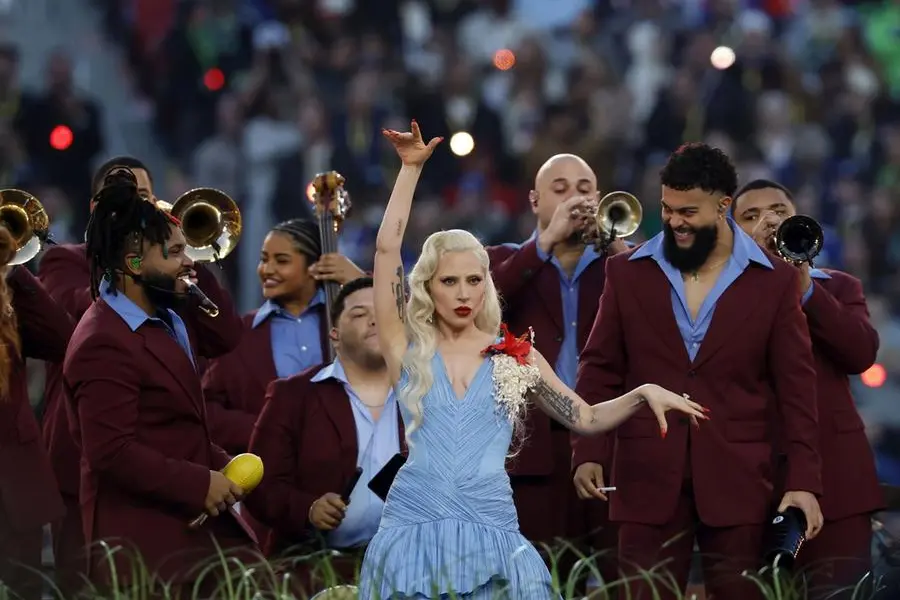 epa12718784 Lady Gaga performs in the Halftime Show of the Super Bowl LX between the New England Patriots and the Seattle Seahawks at the Levi's Stadium in Santa Clara, California, USA, 08 February 2026. EPA/JOHN G. MABANGLO