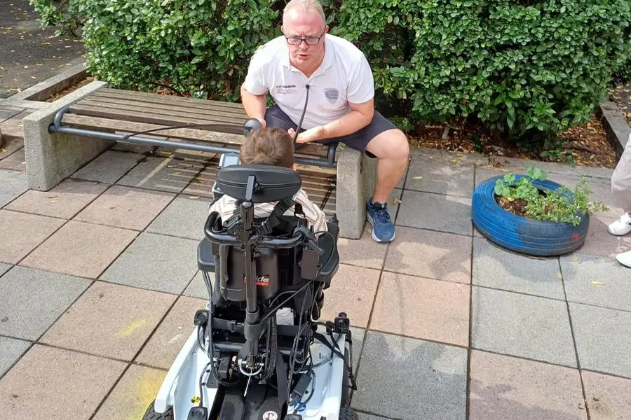 Lorenzo Radice con un giovane allievo