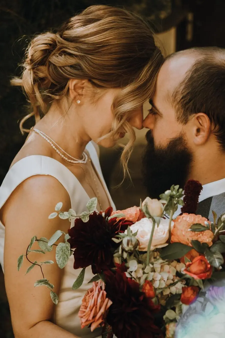 Kateryna e Stanislav il giorno del loro matrimonio.